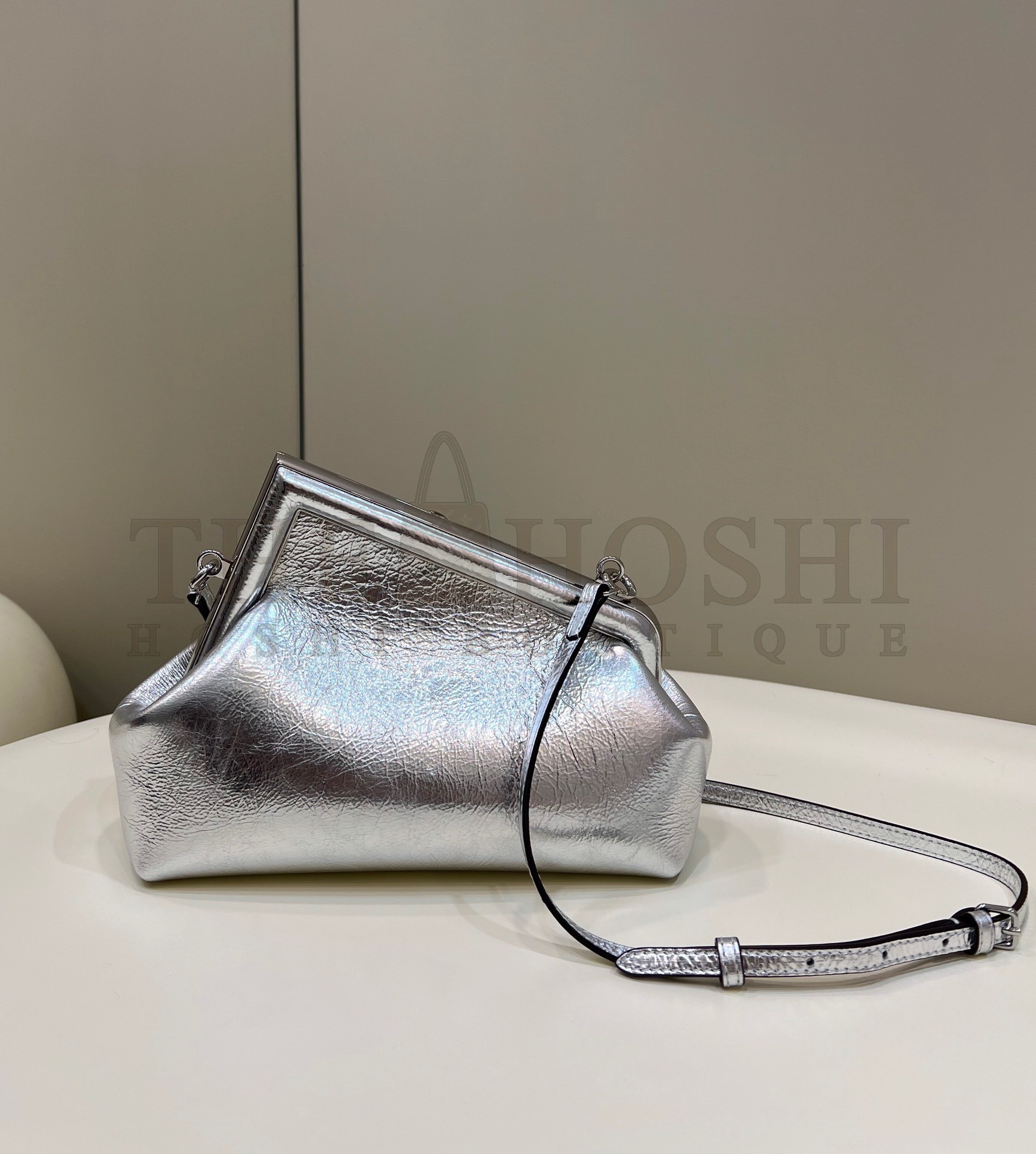 F**di First Small Bag In Silver Laminated Leather Master Quality