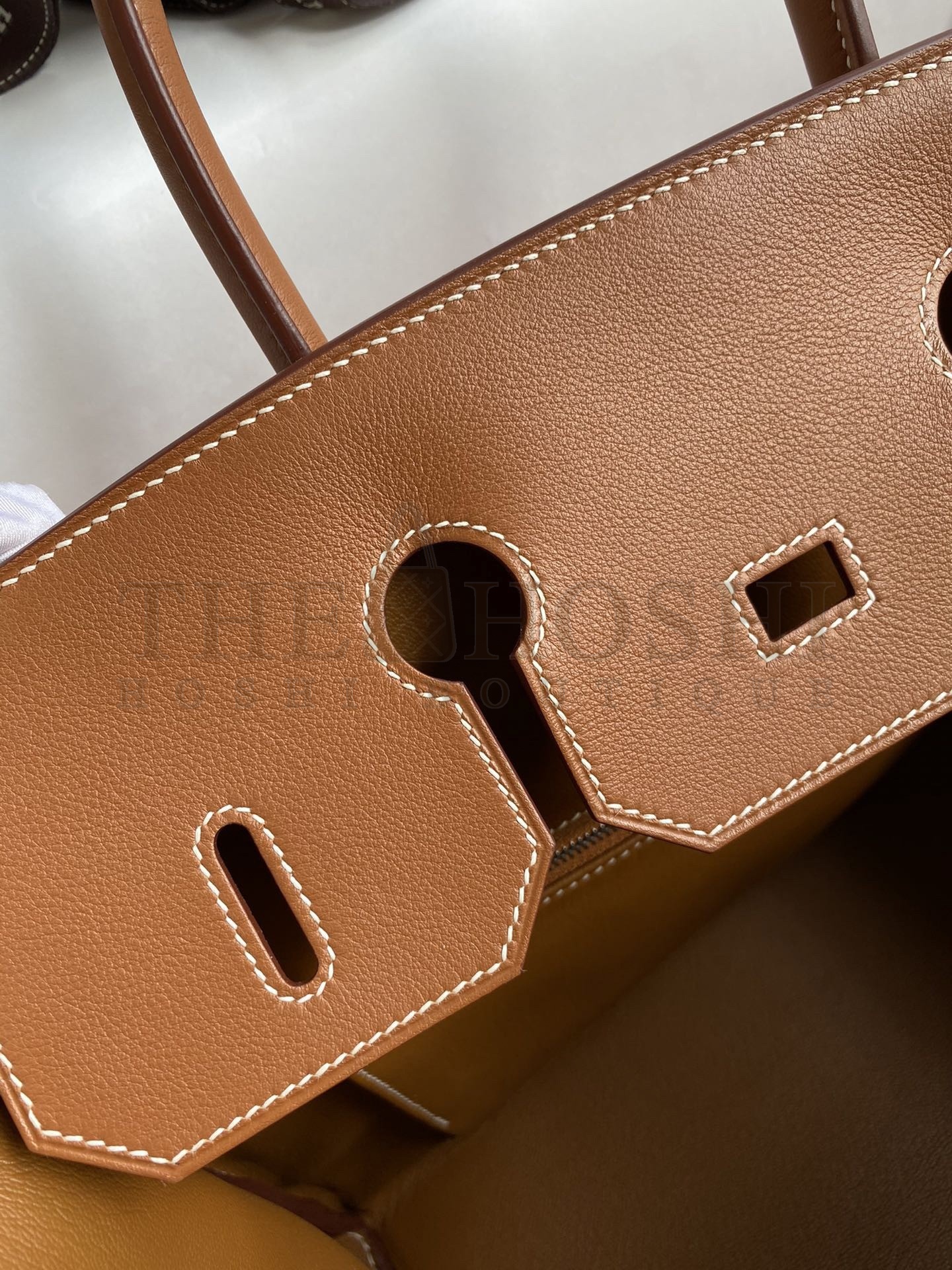 H**me5 Birkin 35 Handmade Bag In Toile &amp; Gold Swift Leather Master Quality