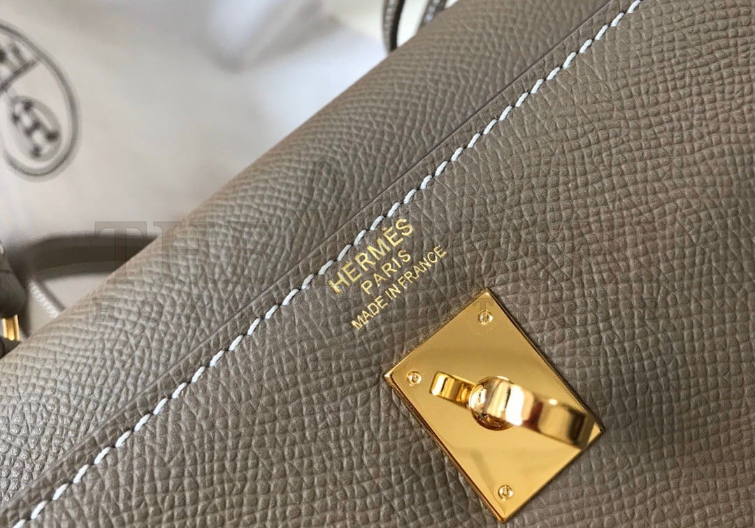 H**me5 Kelly 25cm Sellier Bag in Taupe Epsom Calfskin GHW Master Quality