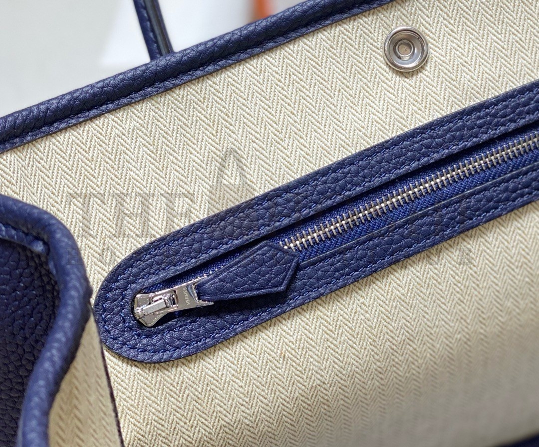 H**me5 Garden Party 30 Bag In Blue Saphir Taurillon Leather Master Quality