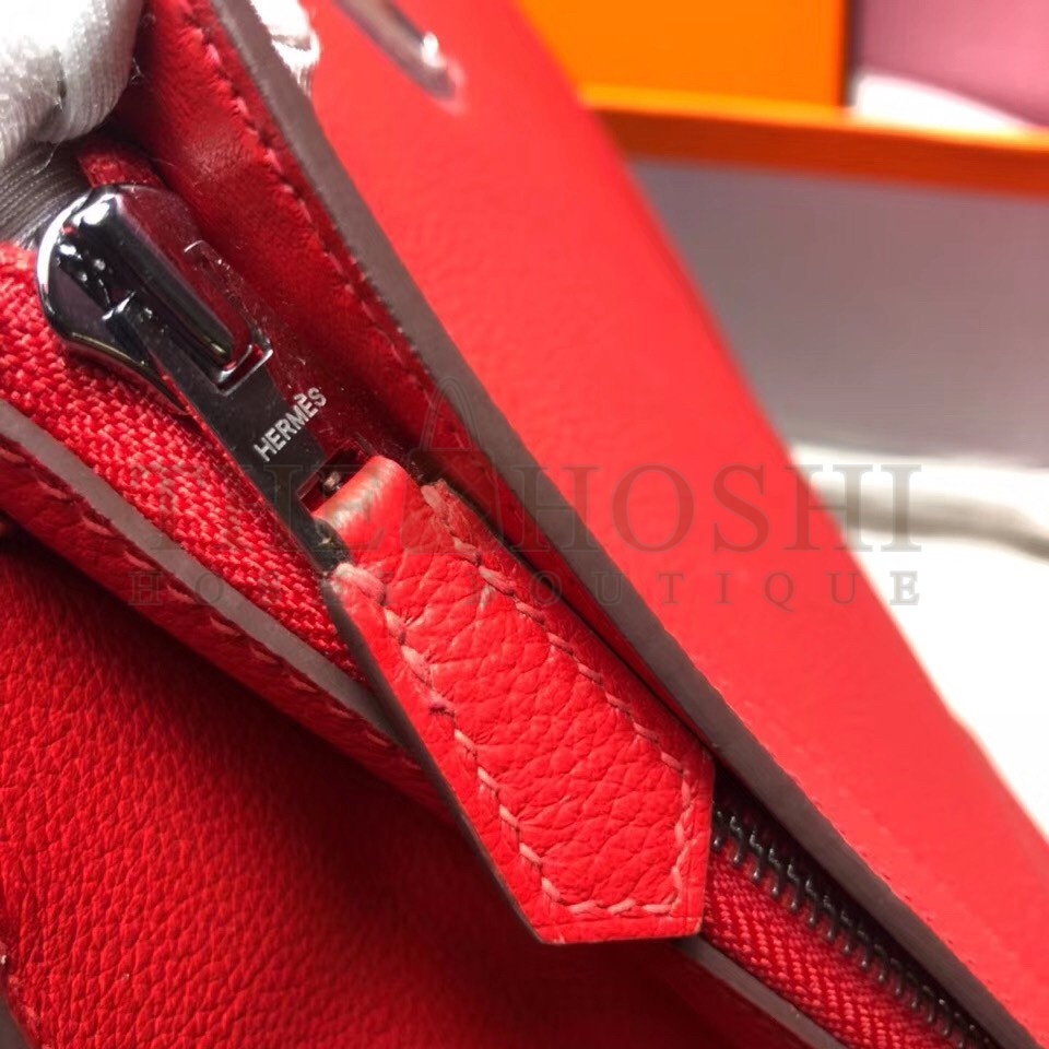 H**me5 GR24 Backpack In Red Everycolor Calfskin Master Quality