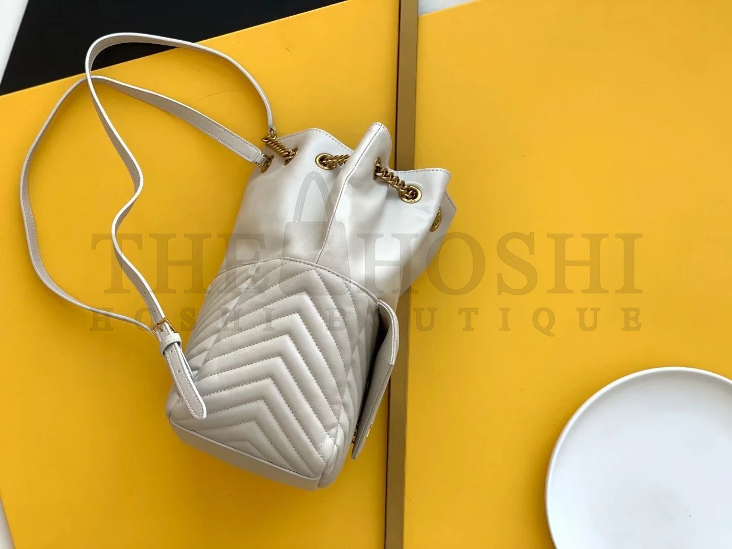 Sa1nt Lau*nt Joe Backpack In White Quilted Lambskin Master Quality