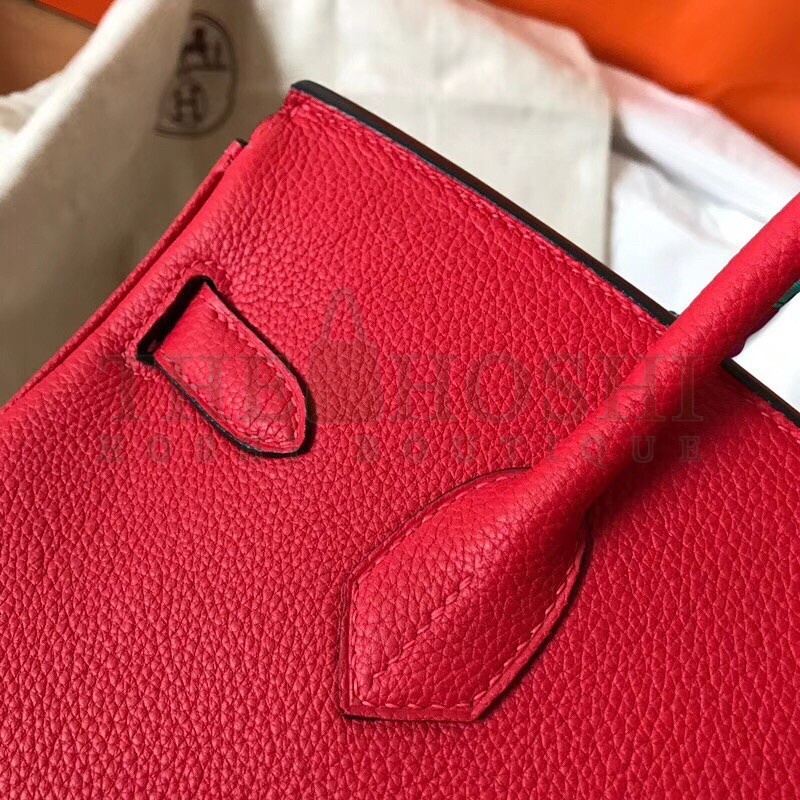 H**me5 Red Birkin 30cm Clemence Handmade Bag Master Quality