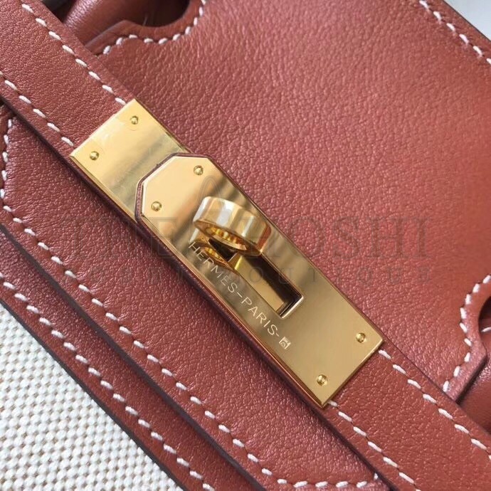 H**me5 Canvas Birkin 35cm Bag With Brown Leather Master Quality