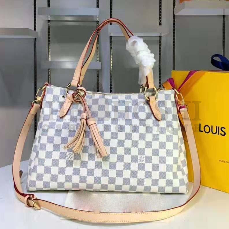 L0vis Vvtt0n LV Women Lymington Zipped Tote in Damier Azur Coated Canvas Master Quality