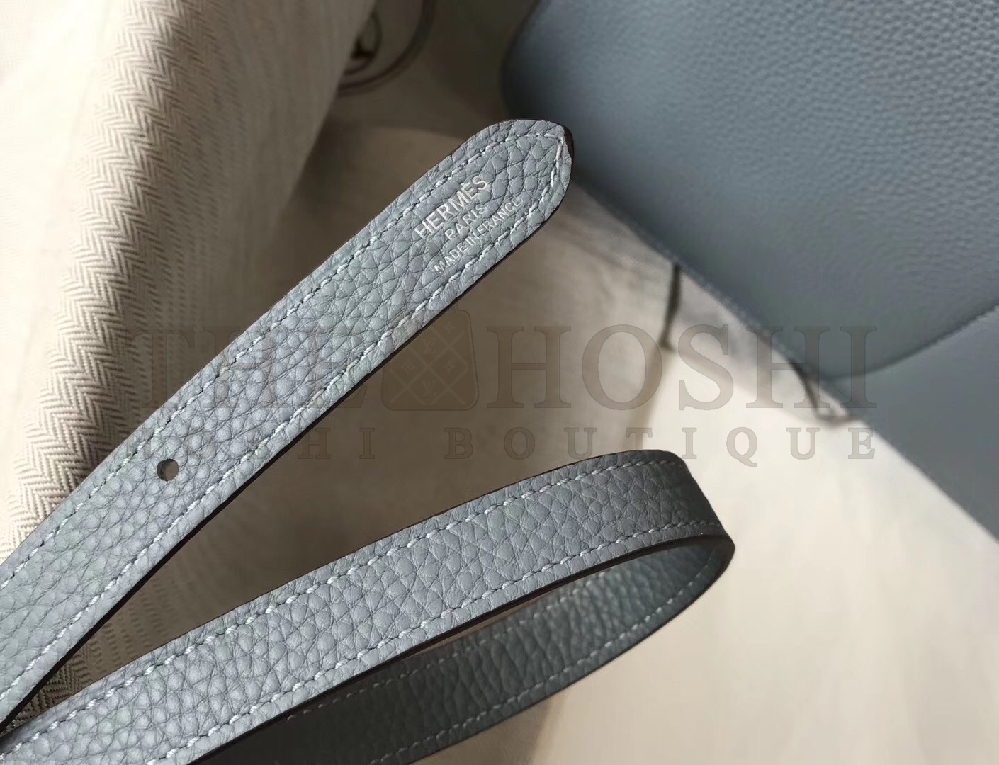 H**me5 Halzan Bag In Blue Lin Clemence Leather Master Quality