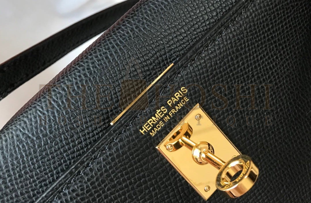 H**me5 Kelly Mini II Sellier Bag In Black Epsom Leather Master Quality