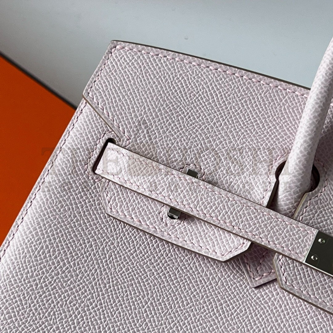 H**me5 Birkin 25 Sellier Handmade Bag In Mauve Pale Epsom Calfskin Master Quality