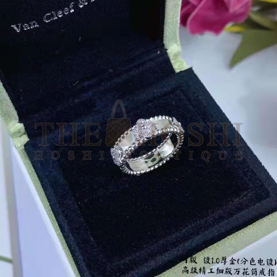 V*n Cl**f Perlée Ring Replica, Rose Gold & White Gold Master Quality