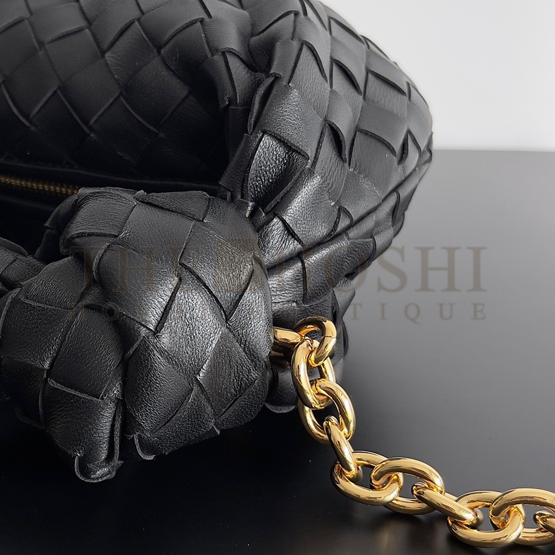 B0tt*ga Ven*ta Mini Jodie Chain Bag In Black Intrecciato Lambskin Master Quality