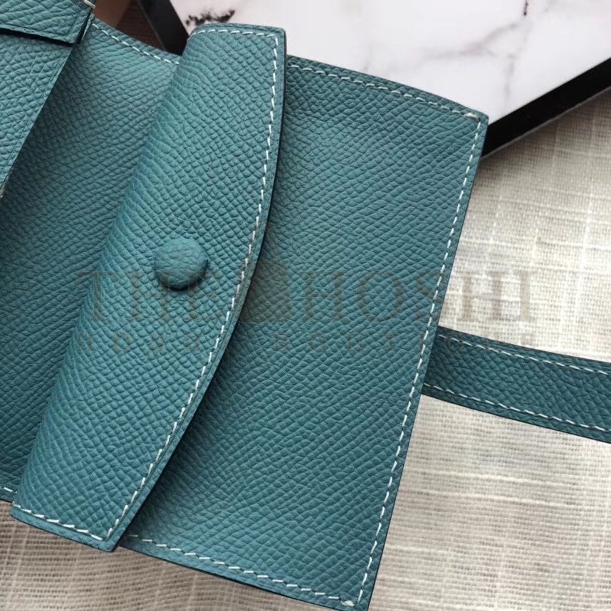 H**me5 Bearn Mini Wallet In Blue Jean Epsom Leather Master Quality