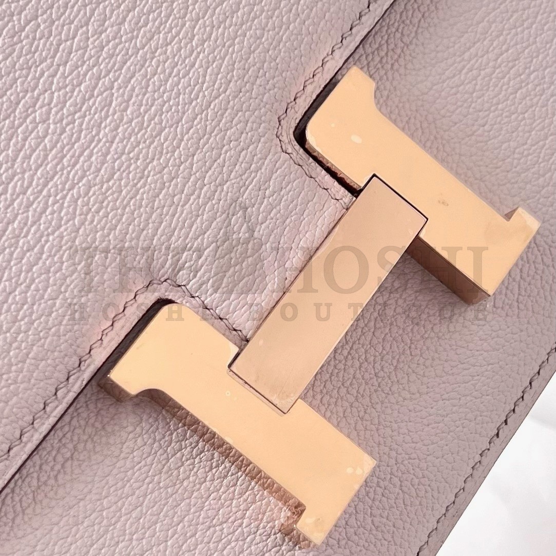 H**me5 Constance 1-18 Mirror Bag In Mauve Pale Chevre Mysore Leather Master Quality