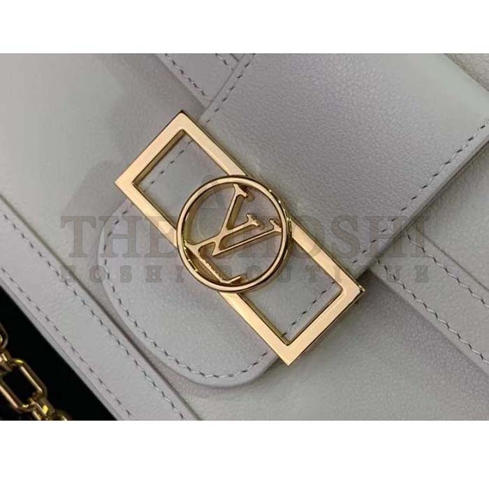 L0vis Vvtt0n LV Women Dauphine Soft MM Handbag White Calfskin Leather M25050 Master Quality