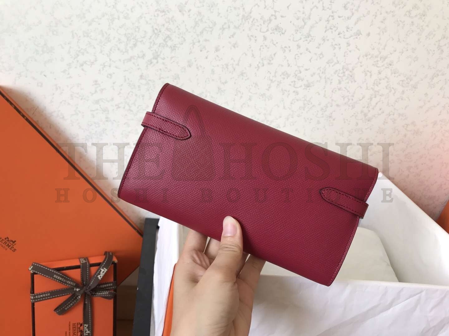 H**me5 Kelly Classic Long Wallet In Ruby Epsom Leather Master Quality