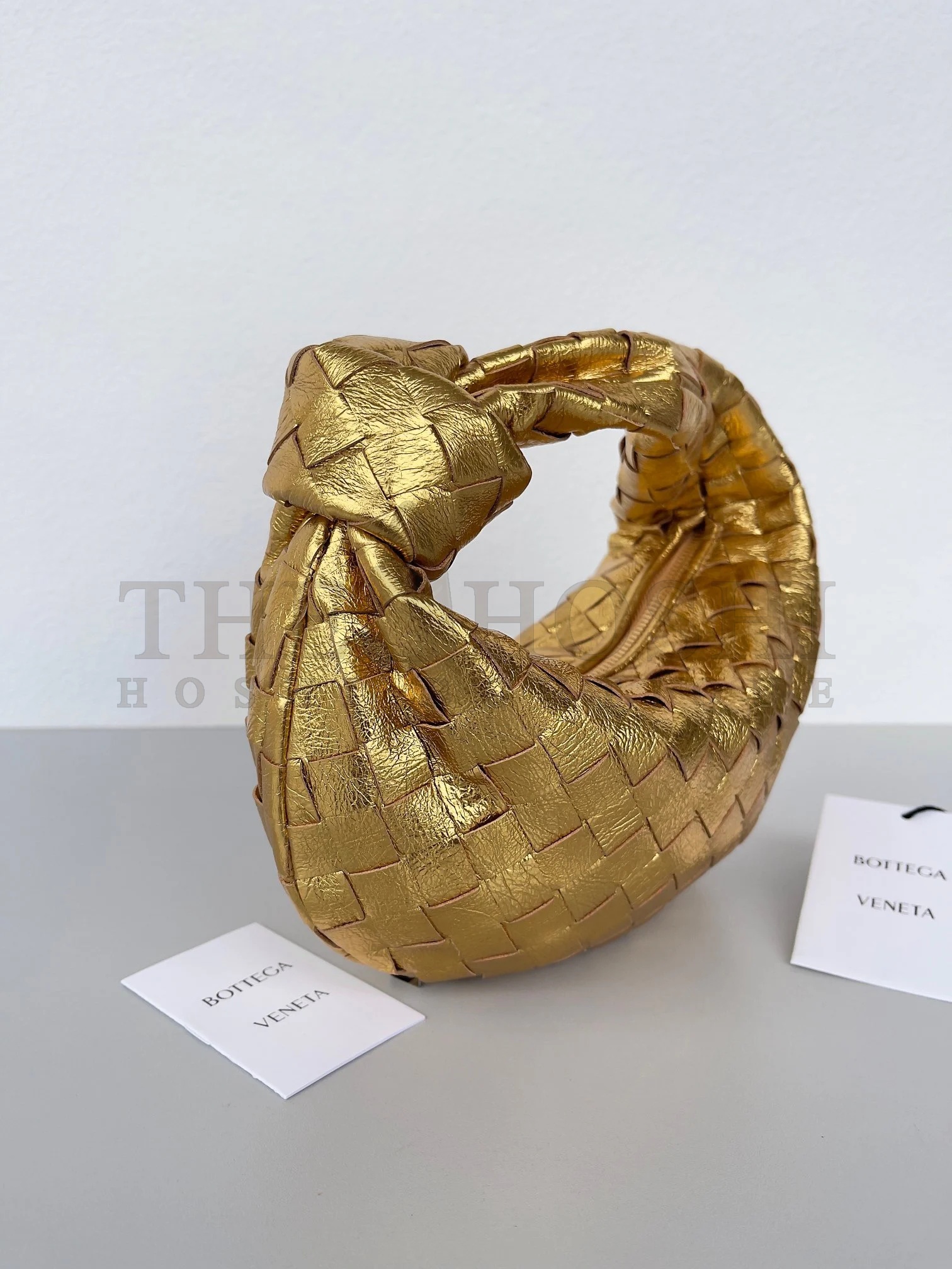 B0tt*ga Ven*ta BV Jodie Mini Bag In Gold Metallic Intrecciato Leather Master Quality