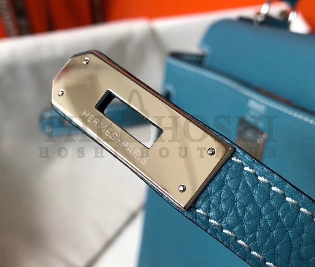 H**me5 Blue Jean Clemence Kelly 25cm PHW Bag Master Quality