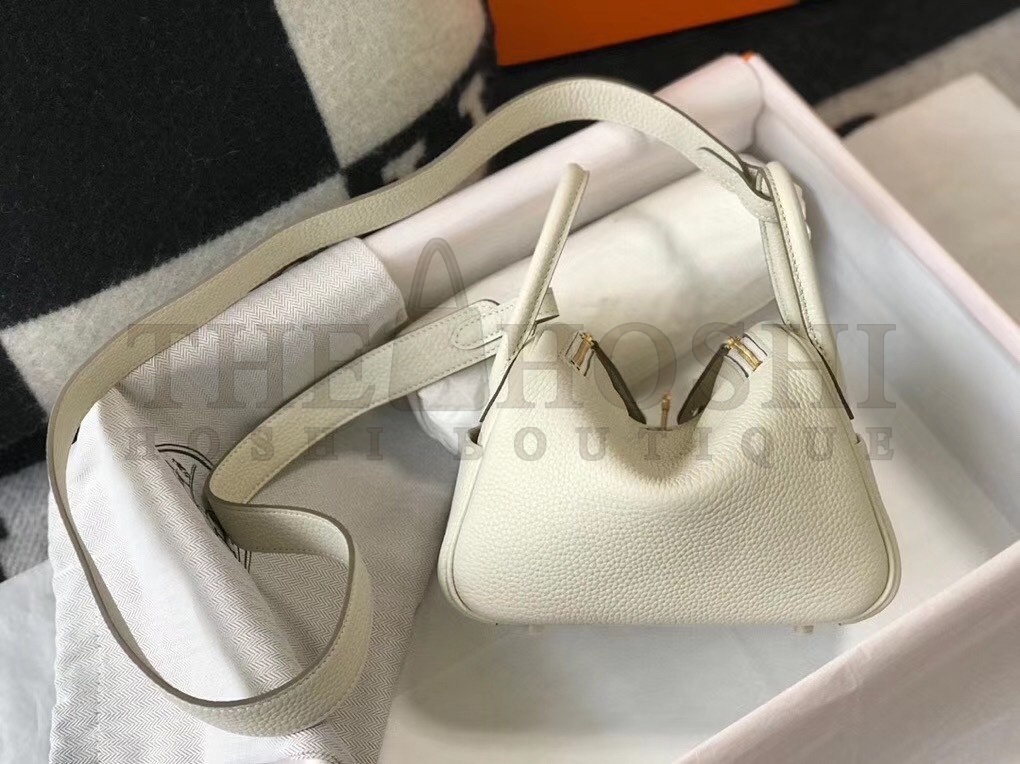 H**me5 Mini Lindy Bag In White Clemence Leather Master Quality