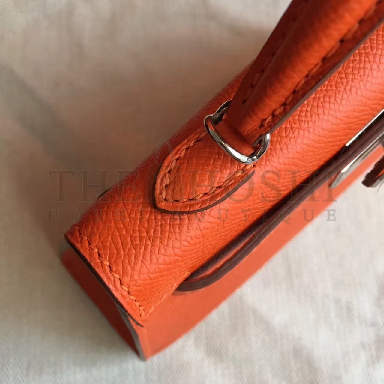 H**me5 Orange Epsom Kelly Mini II Handmade Bag Master Quality