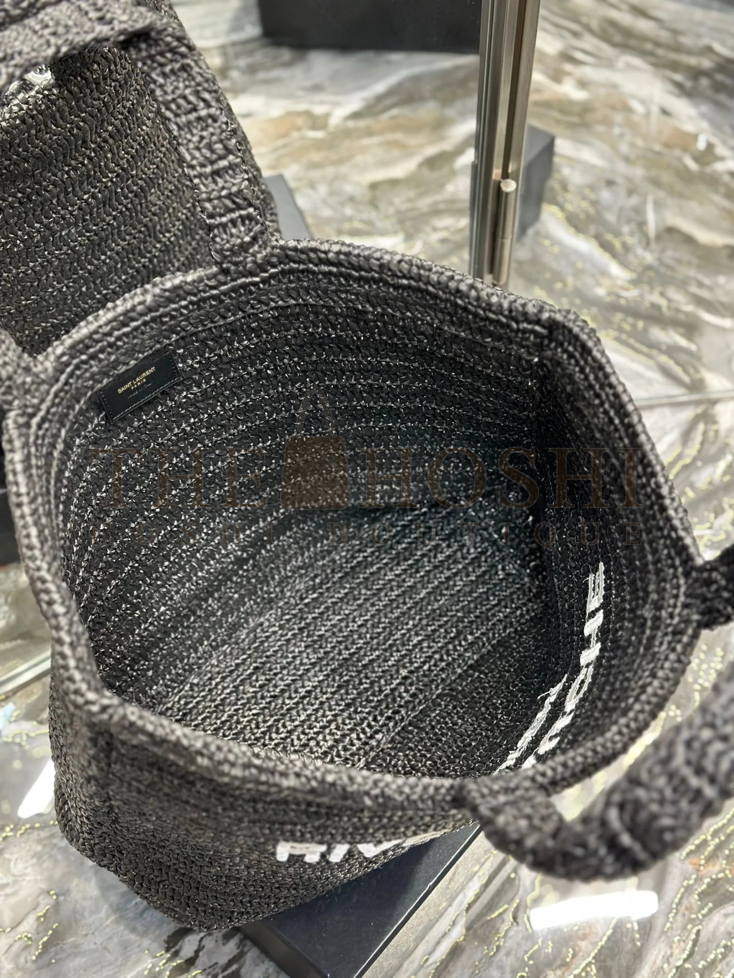 Sa1nt Lau*nt Rive Gauche Tote Bag in Black Raffia Crochet Master Quality