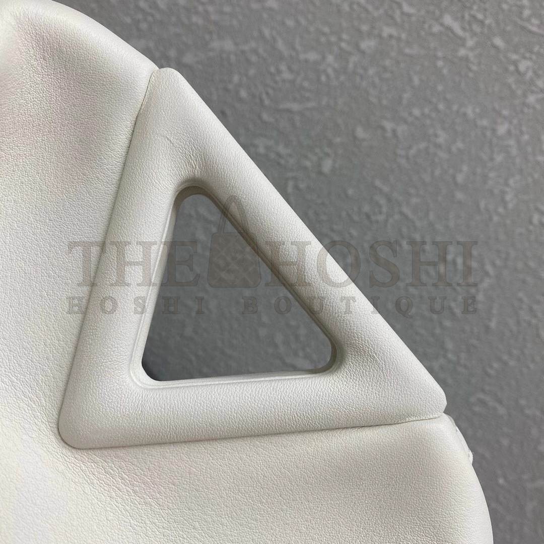 B0tt*ga Ven*ta Small Point Top Handle Bag In White Leather Master Quality