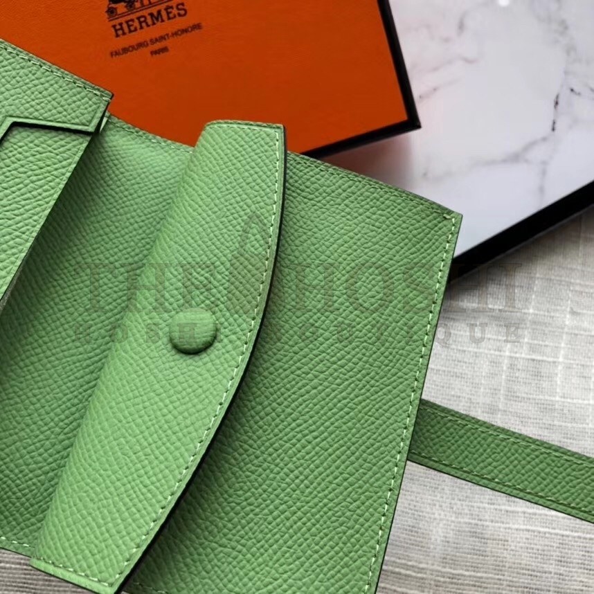H**me5 Bearn Mini Wallet In Vert Criquet Epsom Leather Master Quality
