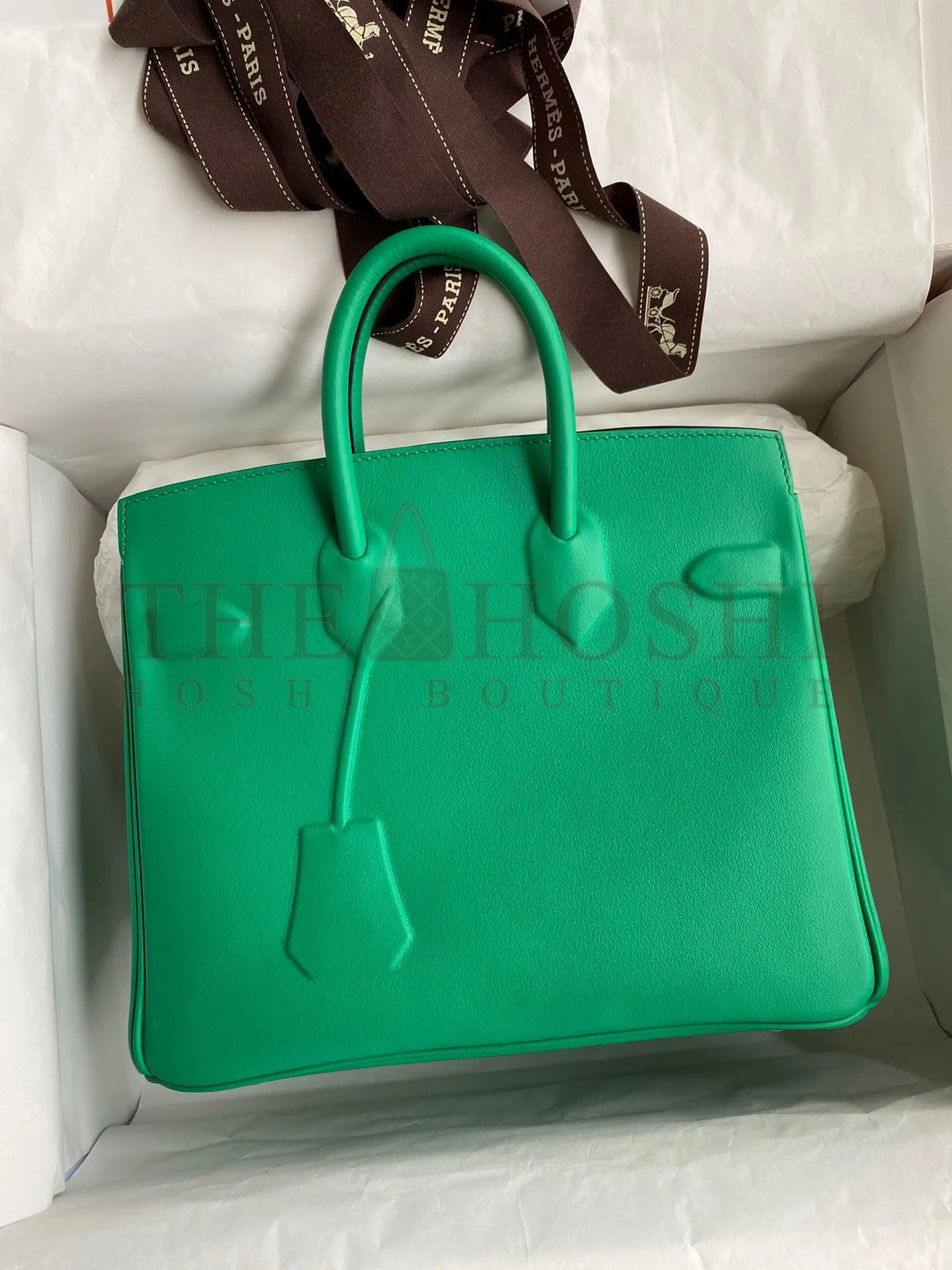 H**me5 Shadow Birkin 25 Limited Edition Bag In Green Swift Calfskin Master Quality