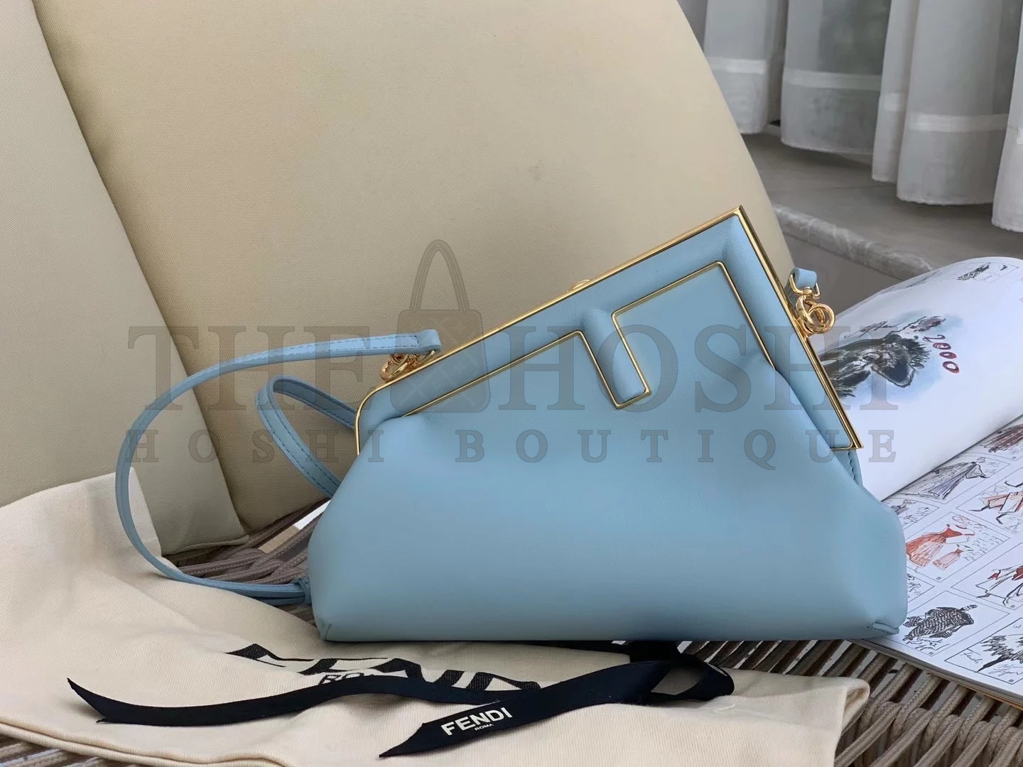 F**di First Small Bag In Light Blue Nappa Leather Master Quality