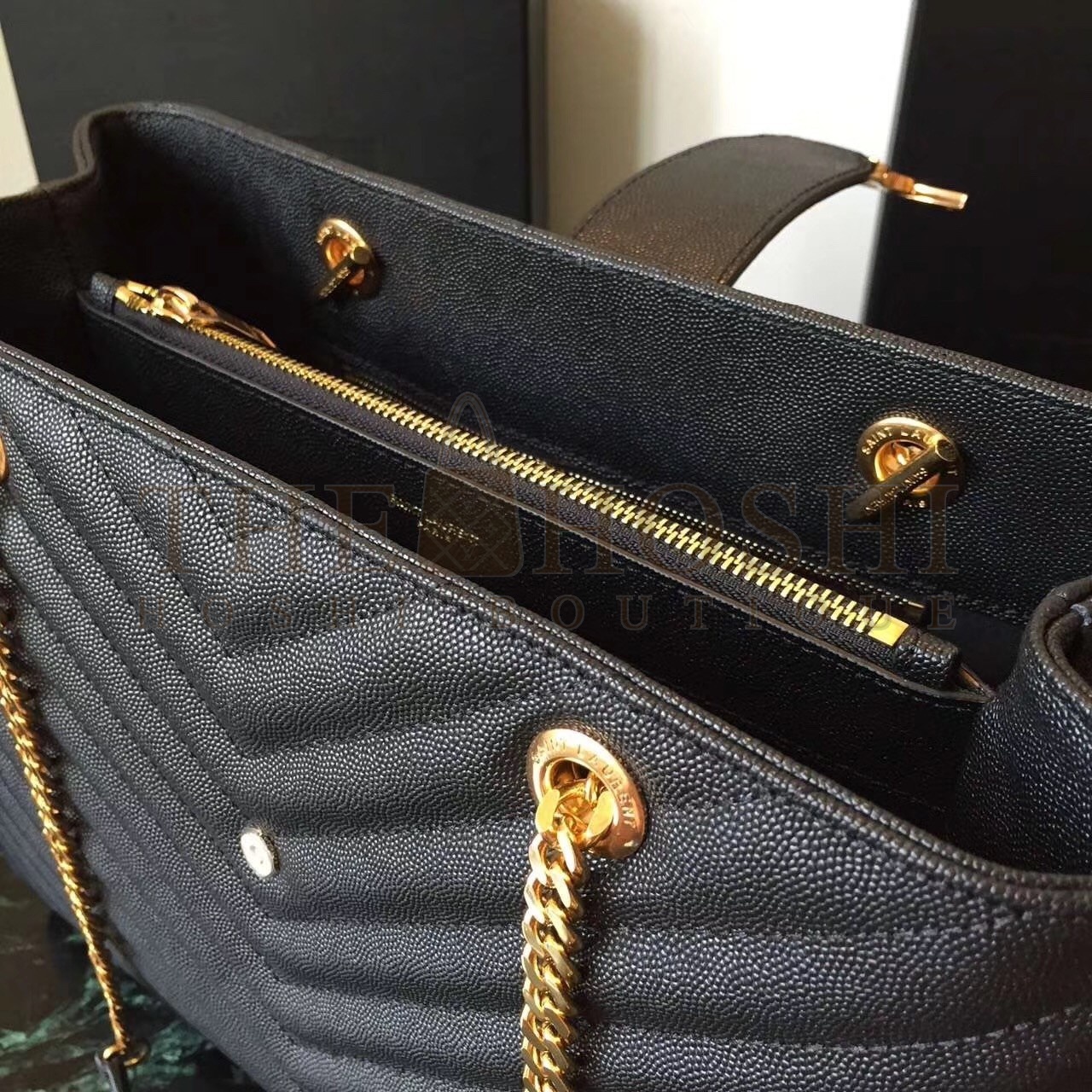 Sa1nt Lau*nt Black Monogram Tote Bag Master Quality