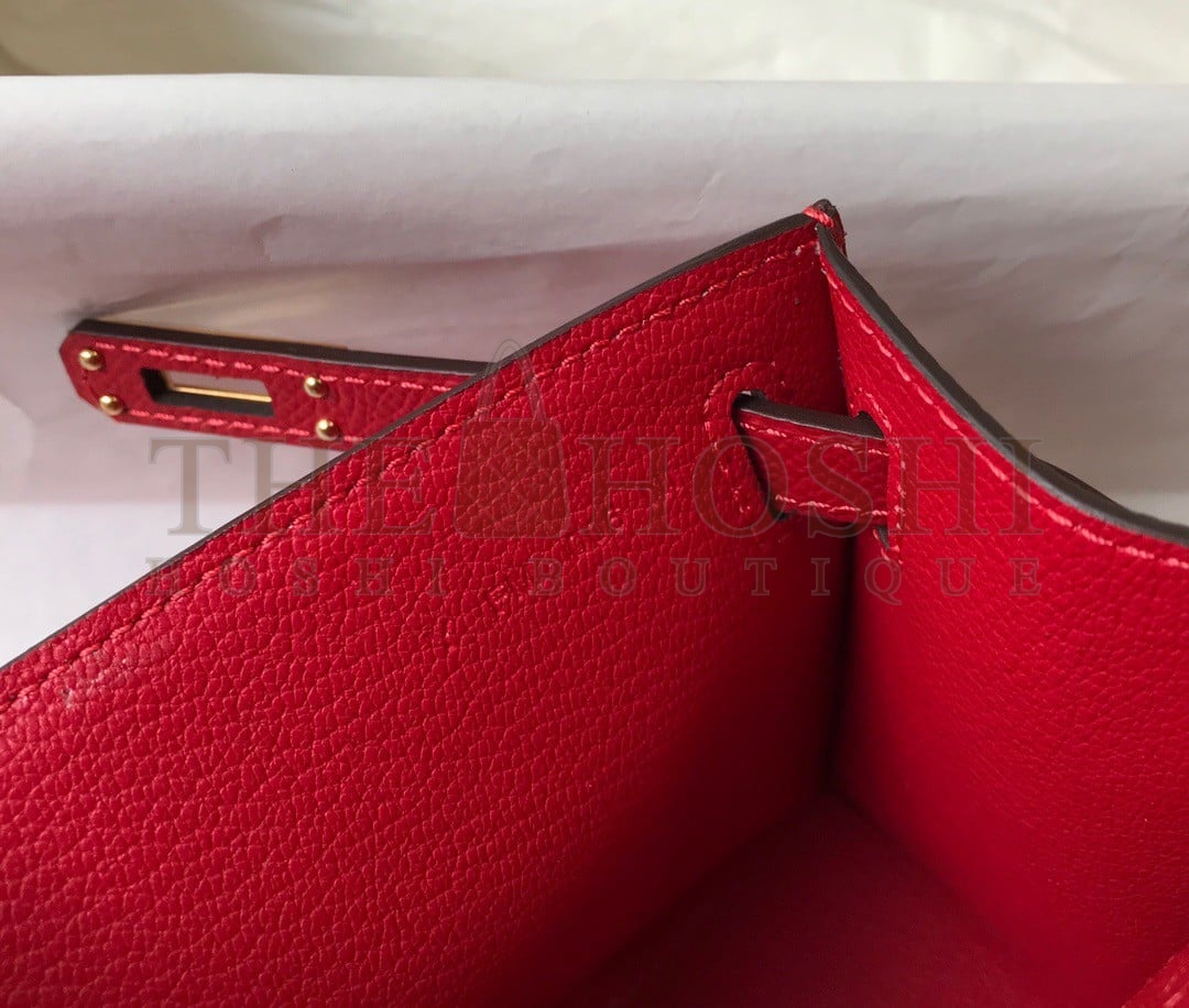 H**me5 Kelly Pochette Clutch Bag In Red Epsom Leather Master Quality