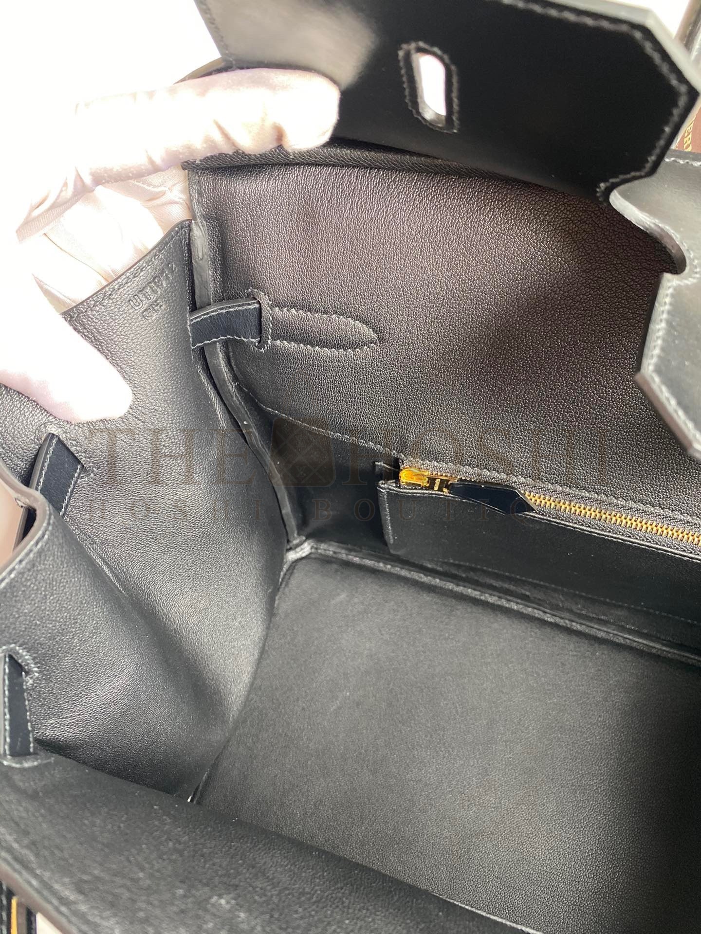 H**me5 Birkin 40 Retourne Handmade Bag In Black Box Calfskin Master Quality