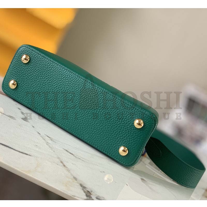 L0vis Vvtt0n LV Women Capucines BB Handbag Green Taurillon Python Skin Leather Master Quality