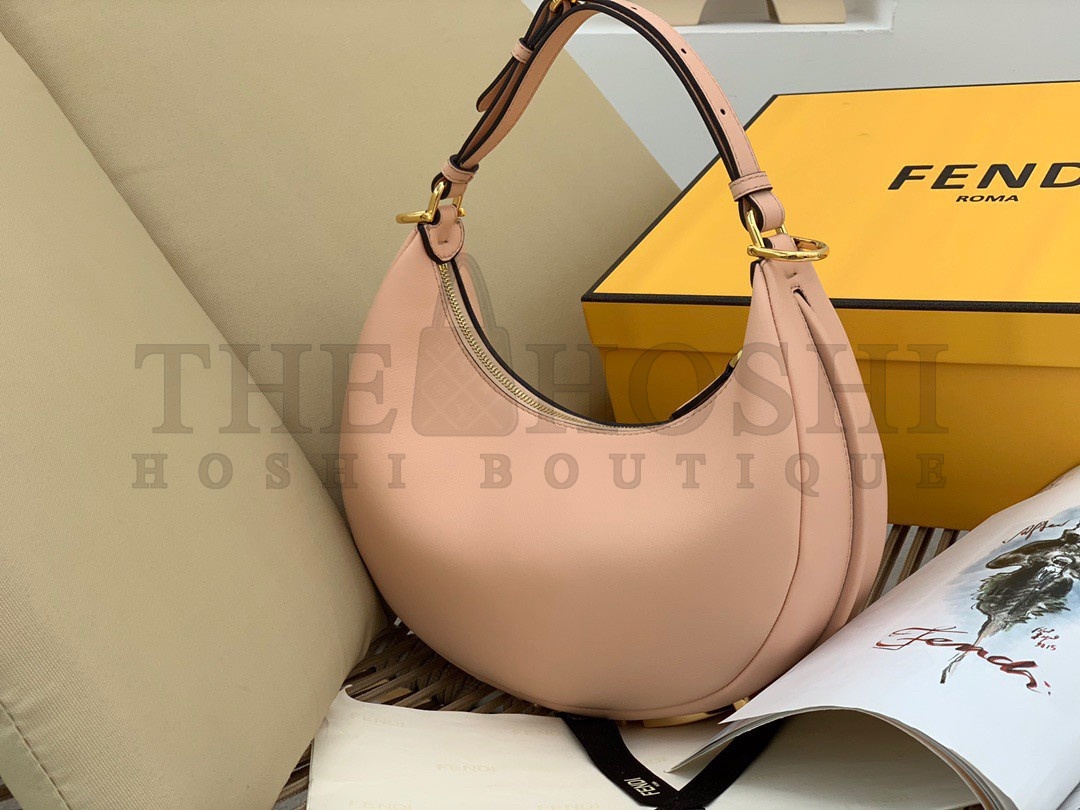 F**di F**digraphy Small Hobo Bag In Pink Leather Master Quality