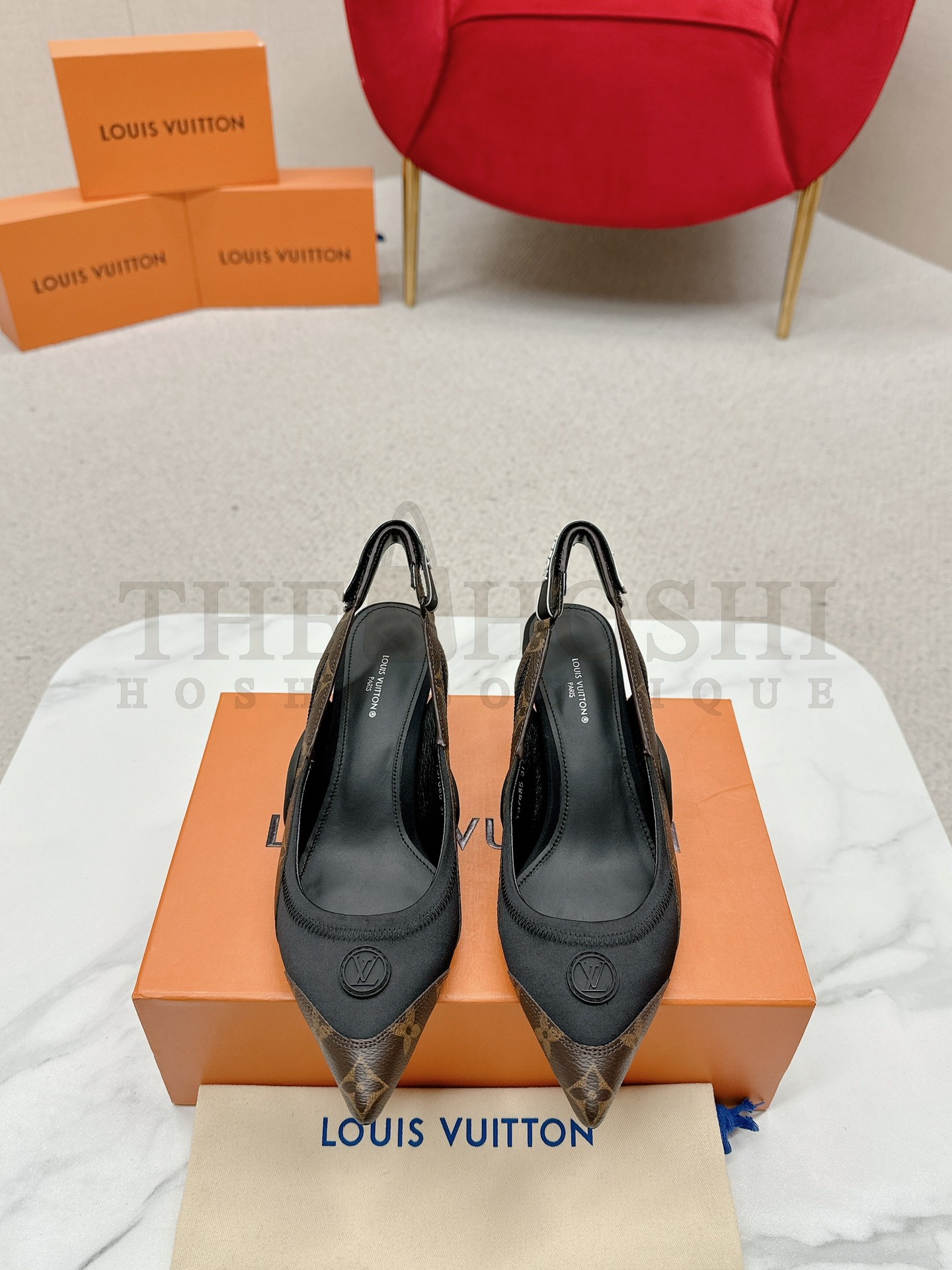 L0vis Vvtt0n LV Archlight Slingback High Heels 5.5cm Monogram Lambskin LV Circle Logo Master Quality