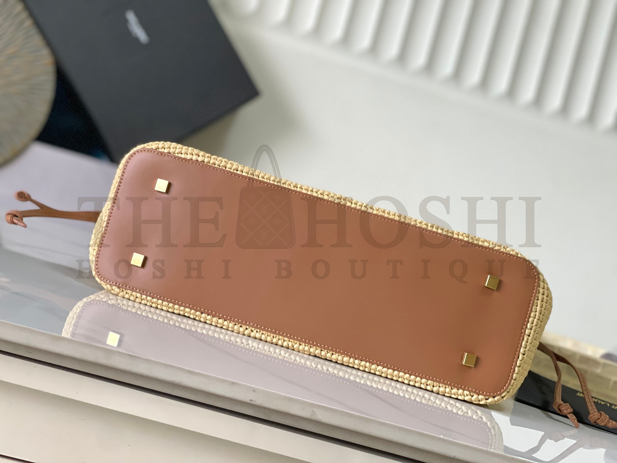 Sa1nt Lau*nt Y51 Jamie Tote Bag Raffia Woven 35x35x10cm 809824 Master Quality