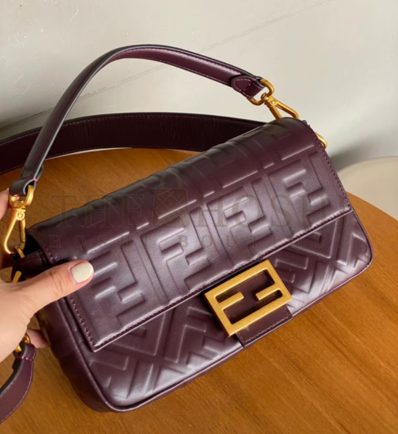 F**di Baguette Medium Burgundy Lambskin Shoulder size 27*6*15cm Master Quality