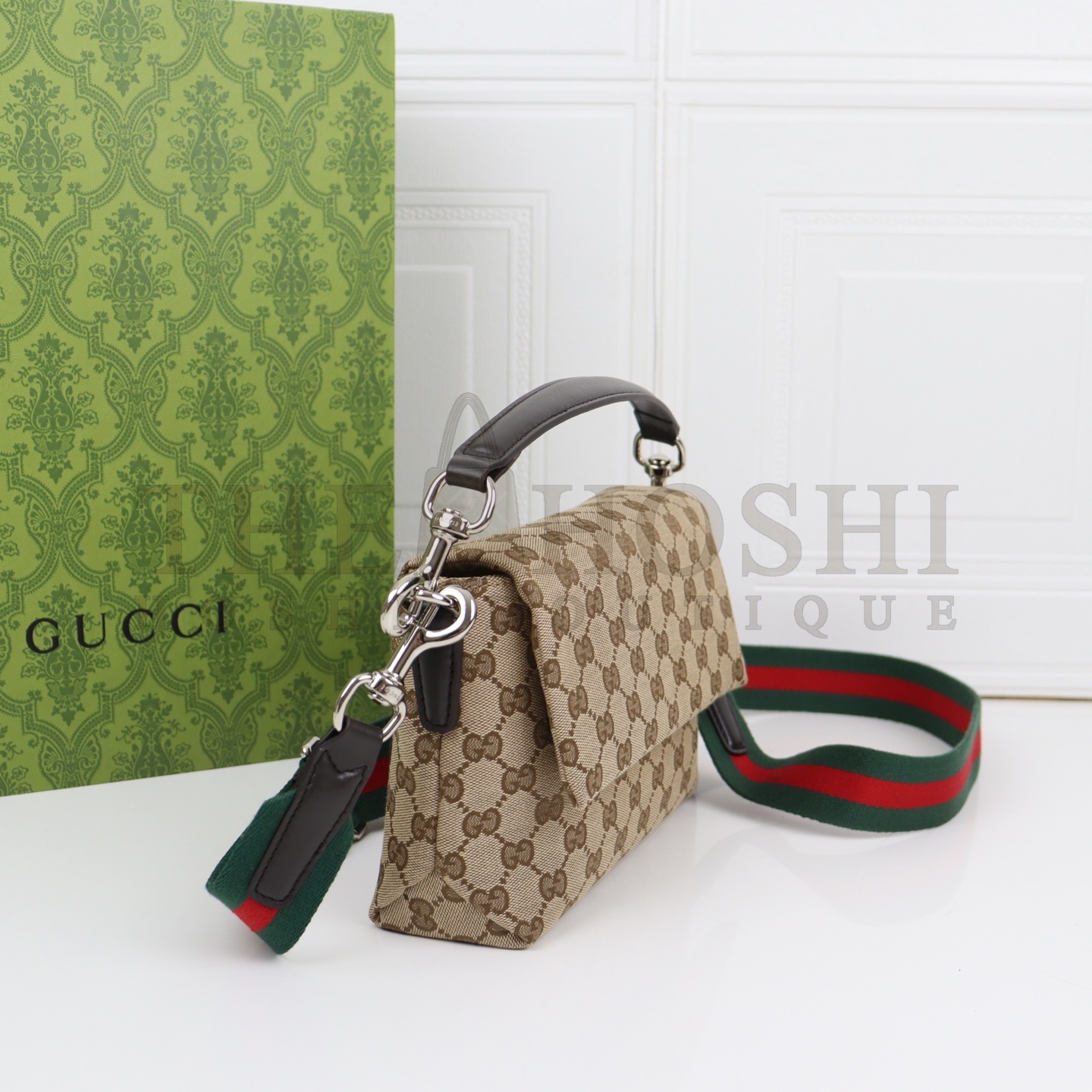 Gvc*1 GG Svp*me Canvas Shoulder Bag Beige Coffee 19x15x7cm 821617 Master Quality