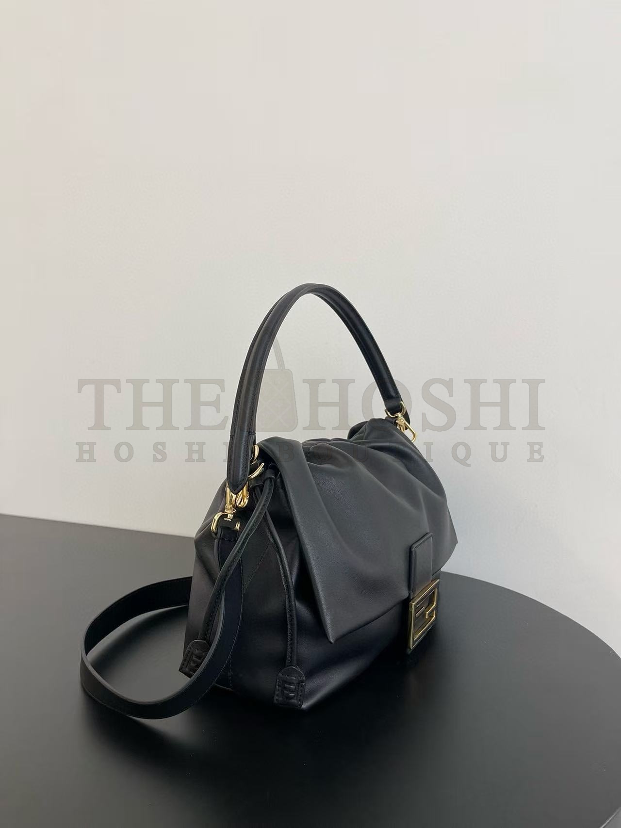 F**di FF Mamma Baguette Leather Shoulder Bag Black 16*10*13cm/26.5*8.5*18cm/31.5x12x22cm Master Quality