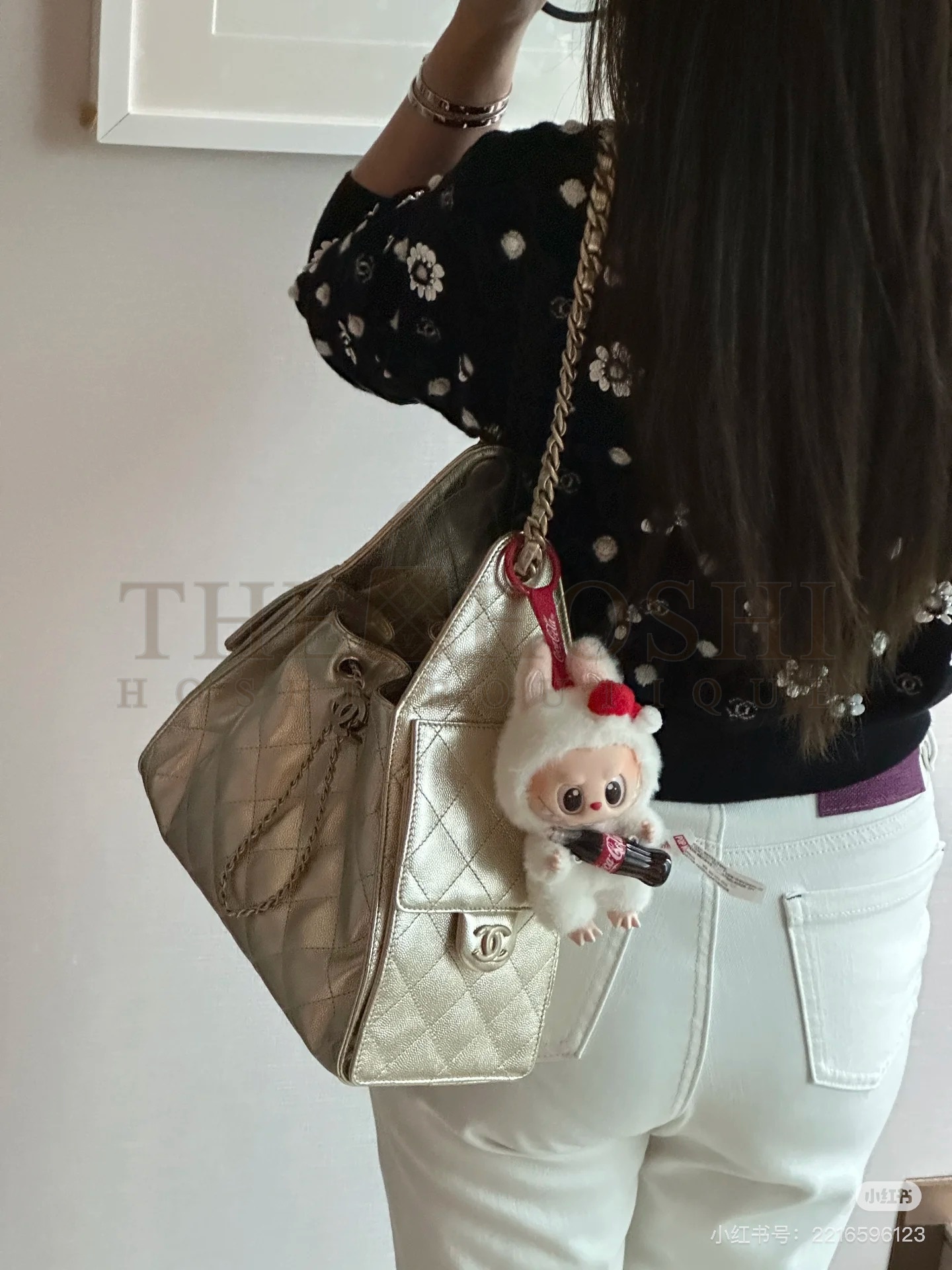 Ch**el 25C AS5293 Hobo Drawstring Bag Gold Caviar Leather with Gold Chain 30x26x14cm Master Quality