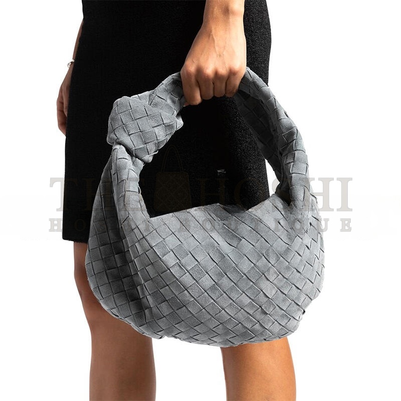 B0tt*ga Ven*ta JODIE TEEN INTRECCIATO CASHMERE SUEDE SHOULDER BAG 600261 (48*40*16cm) Master Quality