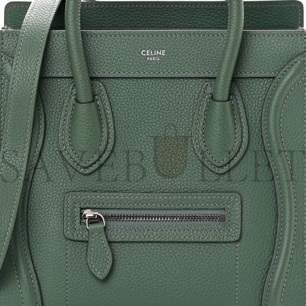 Ce1i*e DRUMMED CALFSKIN NANO LUGGAGE CELADON (21*20*10cm) Master Quality