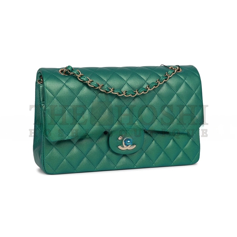 Ch**el IRIDESCENT MEDIUM DOUBLE FLAP 11065427 (25*15*6cm) Master Quality