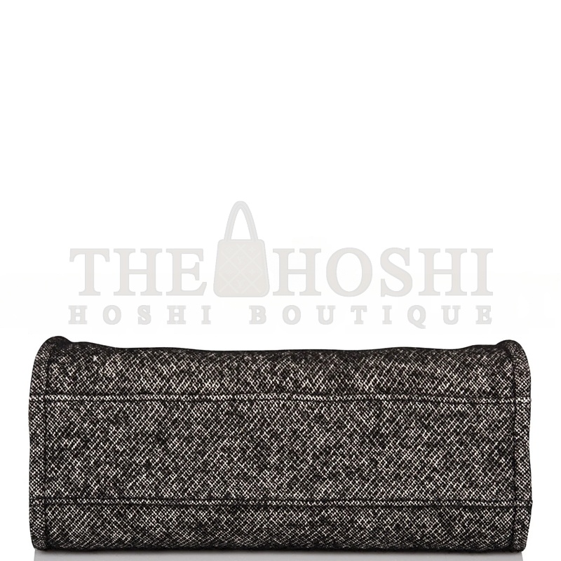 Ch**el SMALL DEAUVILLE SHOPPING BAG BLACK WOOL SILVER HARDWARE  (35*27*16cm) Master Quality
