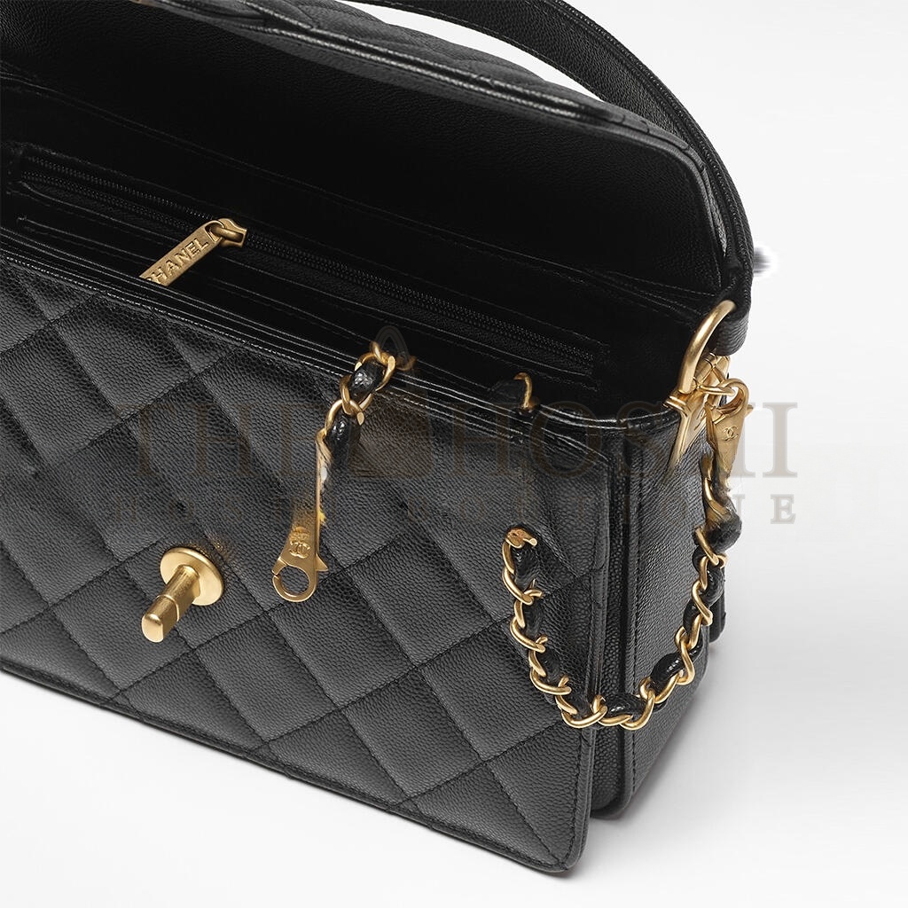 Ch**el SMALL FLAP BAG WITH TOP HANDLE AS5166 (19*14*4.5cm) Master Quality