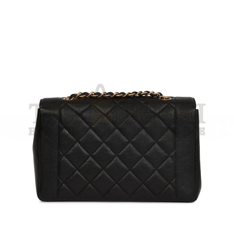 Ch**el MEDIUM DIANA FLAP BAG BLACK CAVIAR GOLD HARDWARE A2221 (22.5*14*7cm) Master Quality