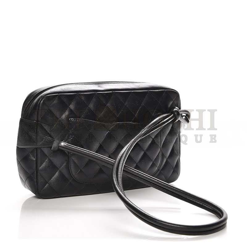 Ch**el CALFSKIN QUILTED CAMBON CAMERA CASE BLACK 222459 (27*16.5*6cm) Master Quality