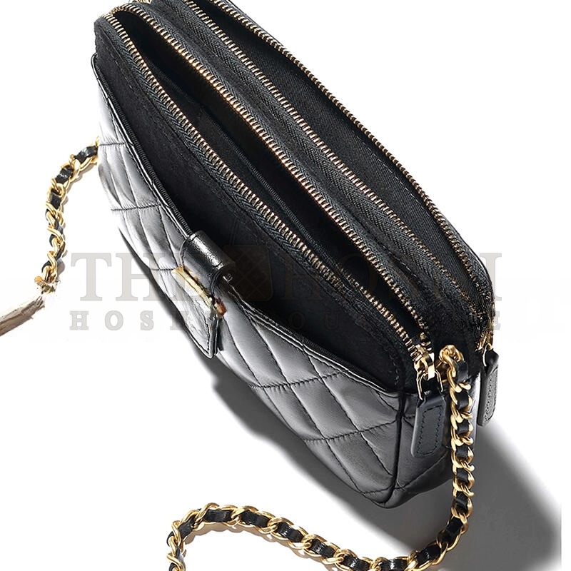 Ch**el ZIPPED PHONE HOLDER WITH CHAIN AP4743 B20683 (17.5*10*3cm) Master Quality