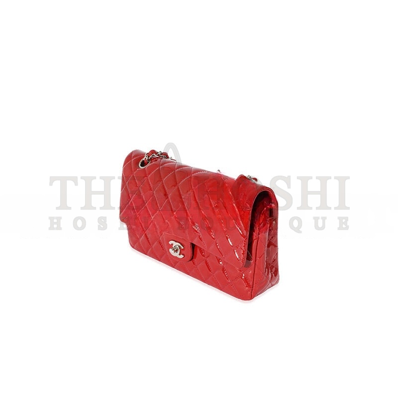 Ch**el RED PATENT CLASSIC MEDIUM DOUBLE FLAP (25*15*6cm) Master Quality