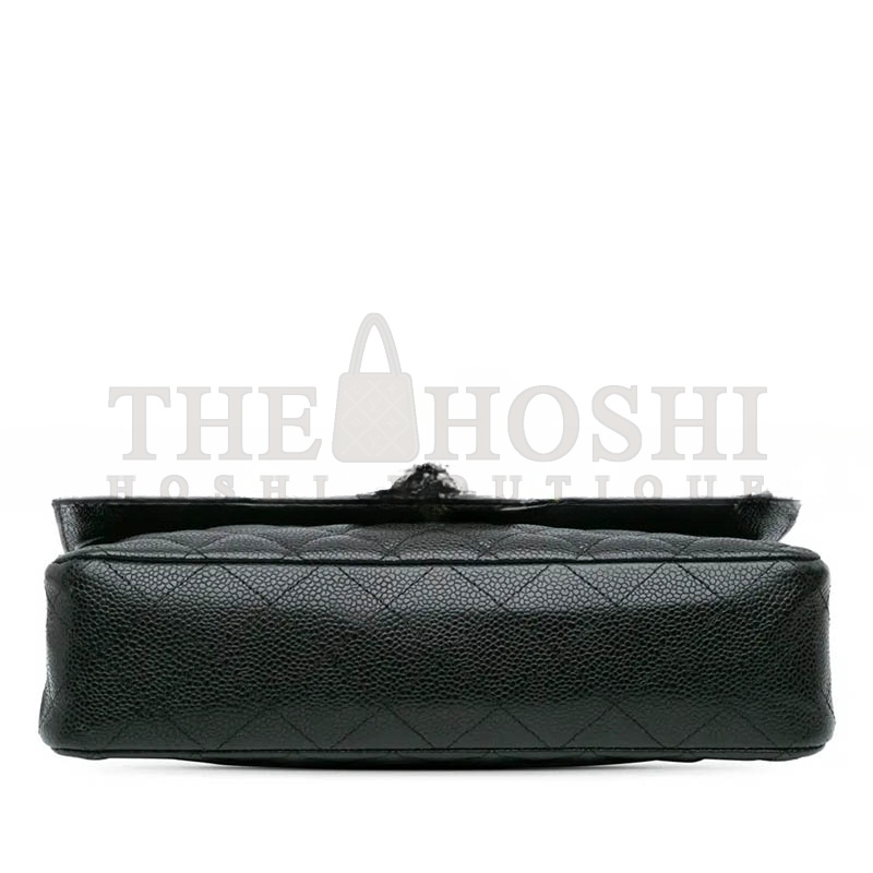 Ch**el MEDIUM CLASSIC FLAP BLACK CAVIAR SILVER HARDWARE  (25.5*16*7.5cm) Master Quality