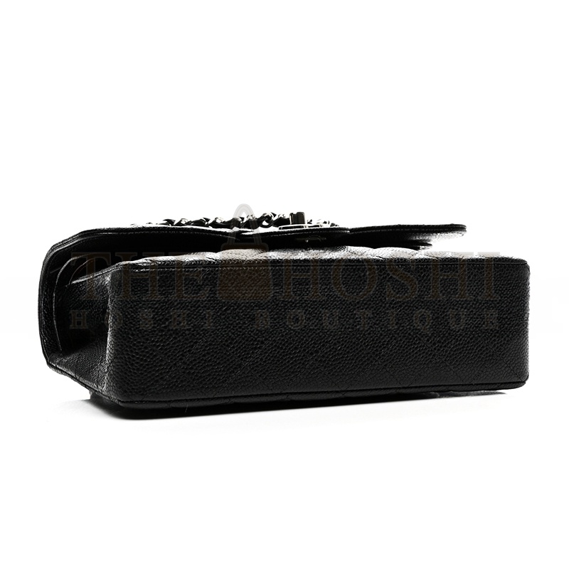 Ch**el SMALL DOUBLE FLAP BLACK 1577537 (23*14*6cm) Master Quality