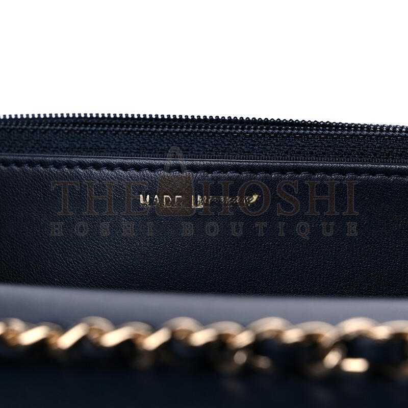 Ch**el TRENDY CC WALLET ON CHAIN WOC NAVY 1291612 (19*12*3cm) Master Quality
